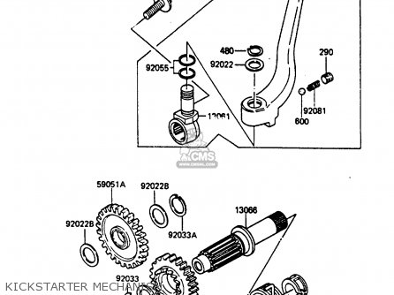 KICKSTARTER MECHANISM - KX500-B1 1985 EUROPE UK AL