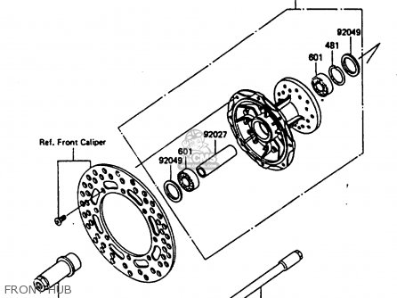 FRONT HUB - KX500-B1 1985 EUROPE UK AL