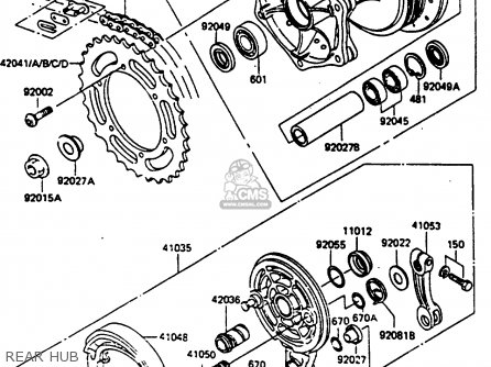 REAR HUB - KX500-B1 1985 EUROPE UK AL
