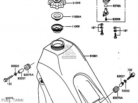 FUEL TANK - KX500-B1 1985 EUROPE UK AL