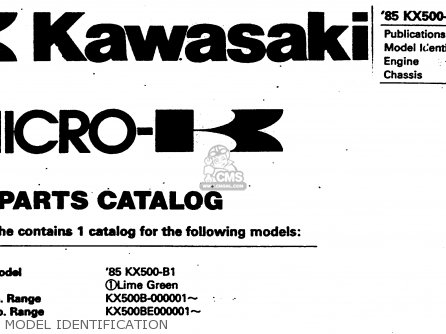 MODEL IDENTIFICATION - KX500-B1 1985 EUROPE UK AL
