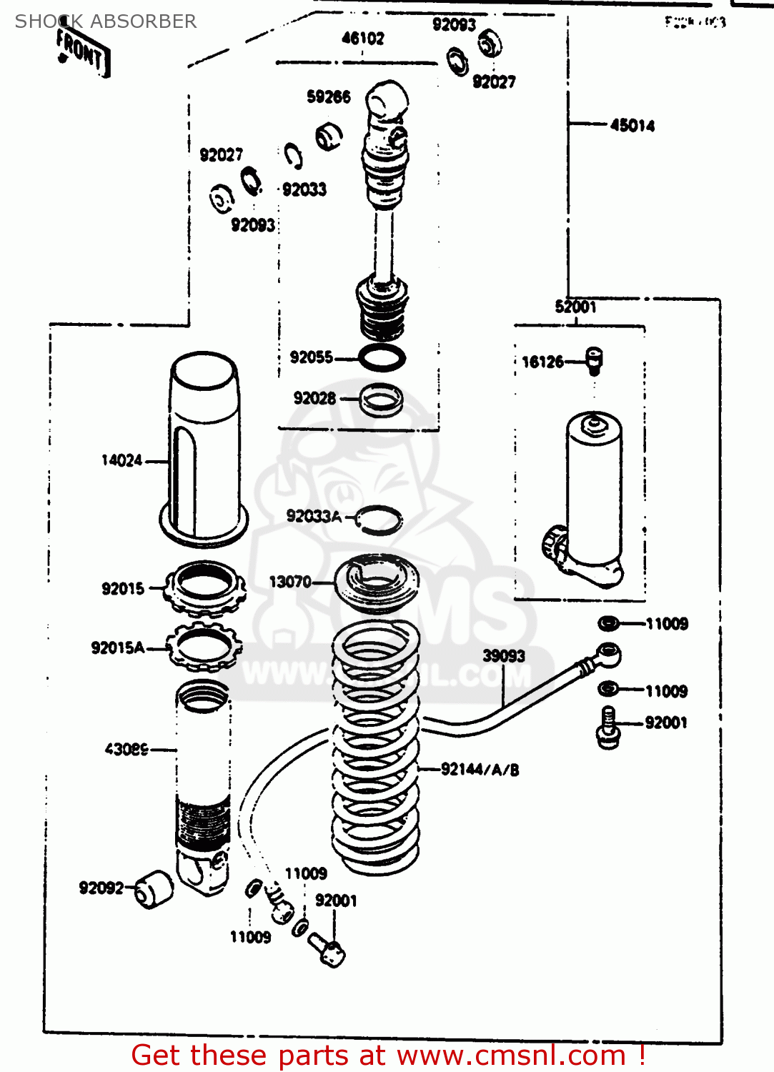 Kawasaki KX500-B2 1986 EUROPE UK AL SHOCK ABSORBER - buy original SHOCK ...