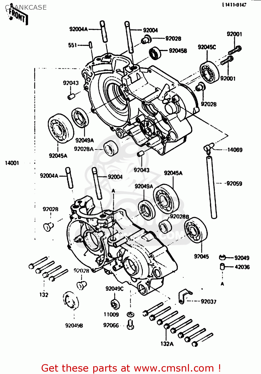 CRANKCASE KX500-B2 1986 EUROPE UK AL