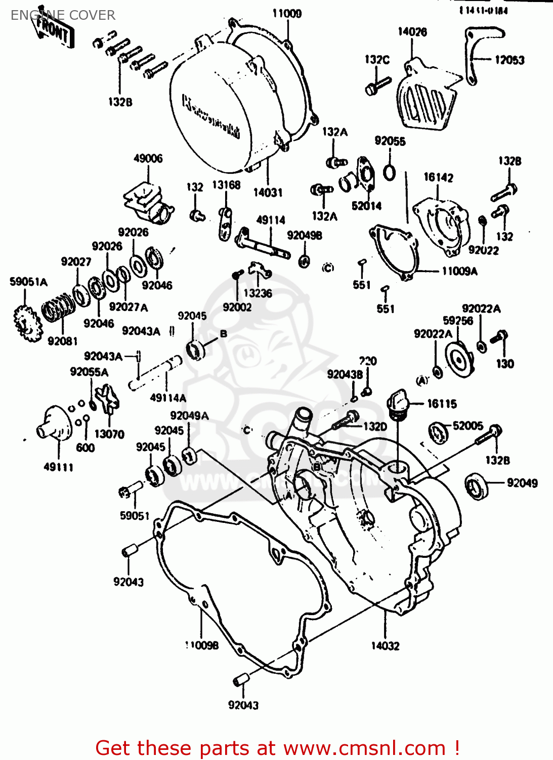 ENGINE COVER KX500-B2 1986 EUROPE UK AL