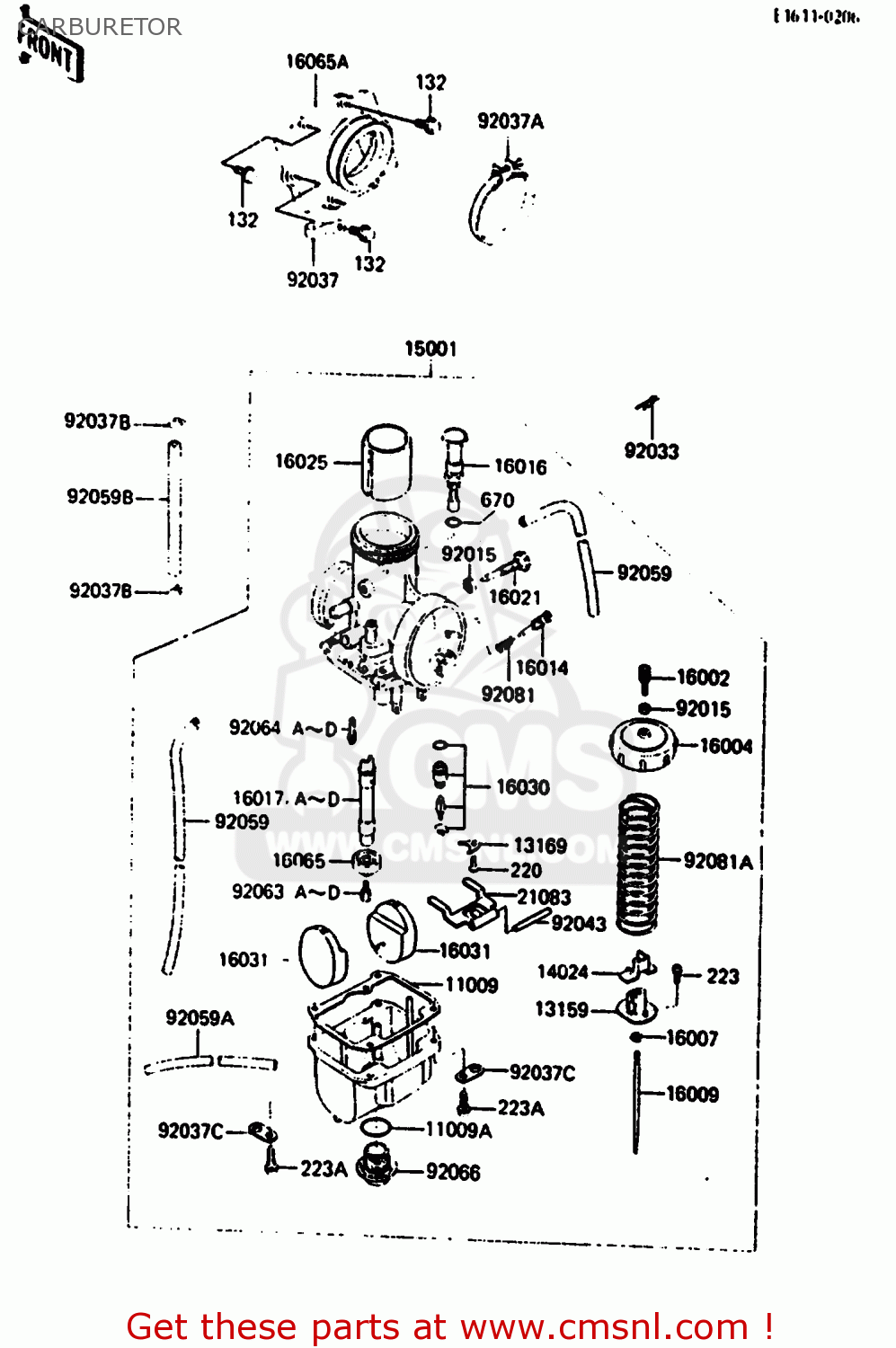 CARBURETOR KX500-B2 1986 EUROPE UK AL