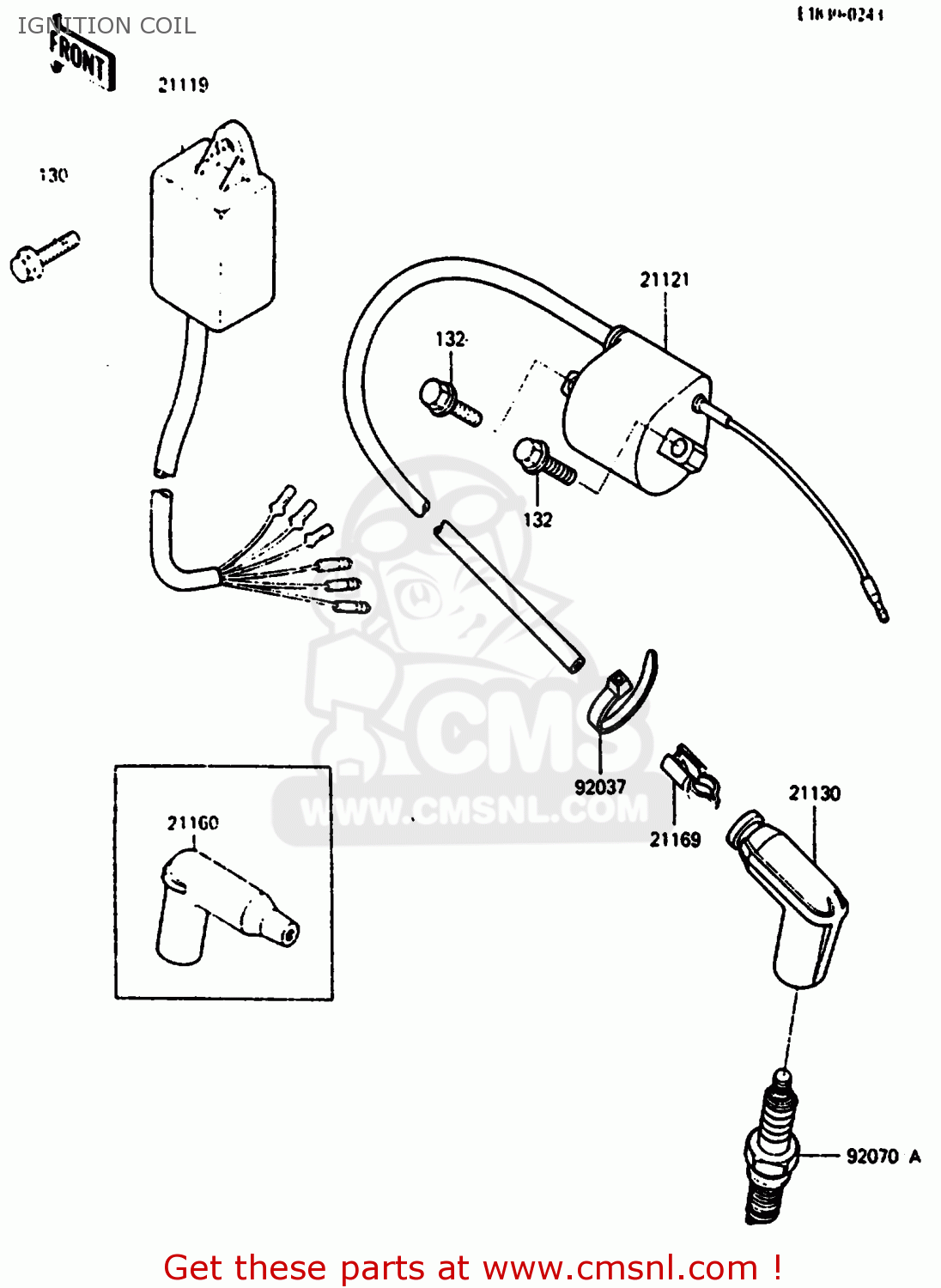 IGNITION COIL KX500-B2 1986 EUROPE UK AL