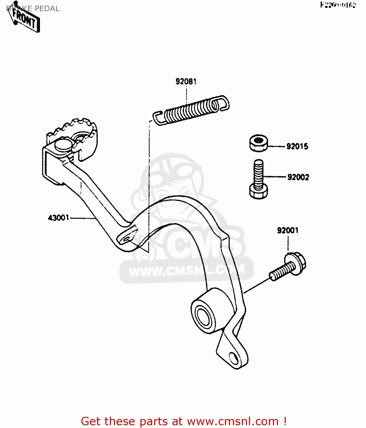 BRAKE PEDAL KX500-B2 1986 EUROPE UK AL