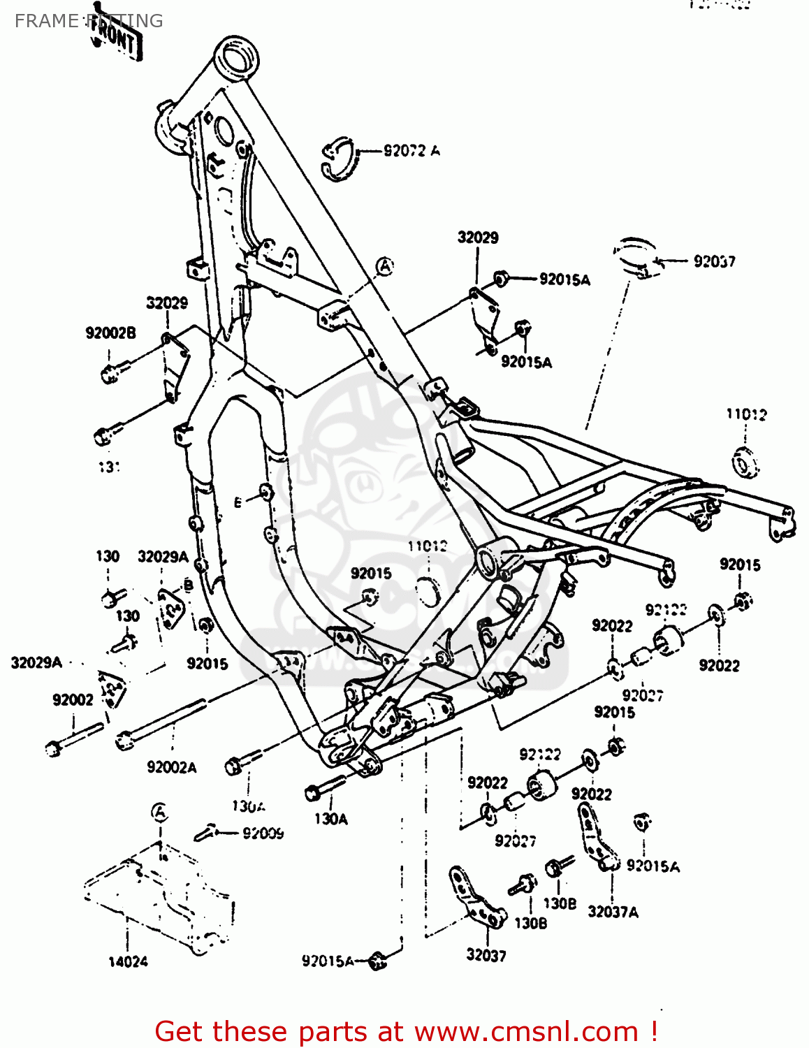 FRAME FITTING KX500-B2 1986 EUROPE UK AL