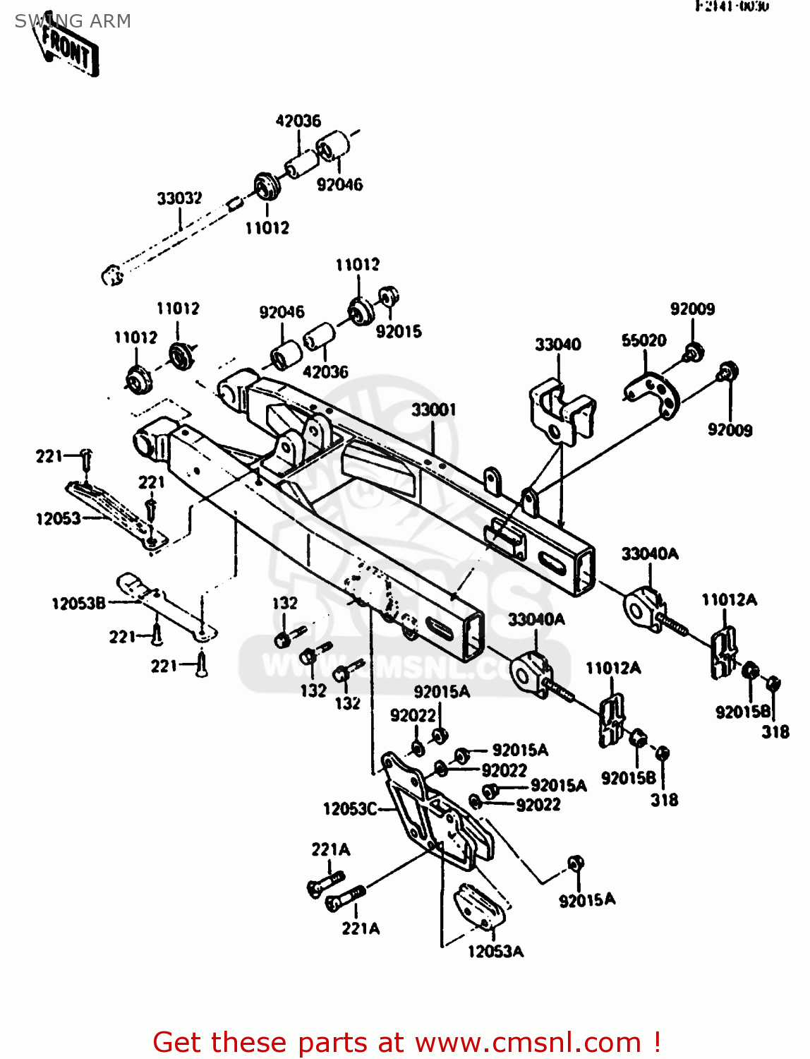SWING ARM KX500-B2 1986 EUROPE UK AL