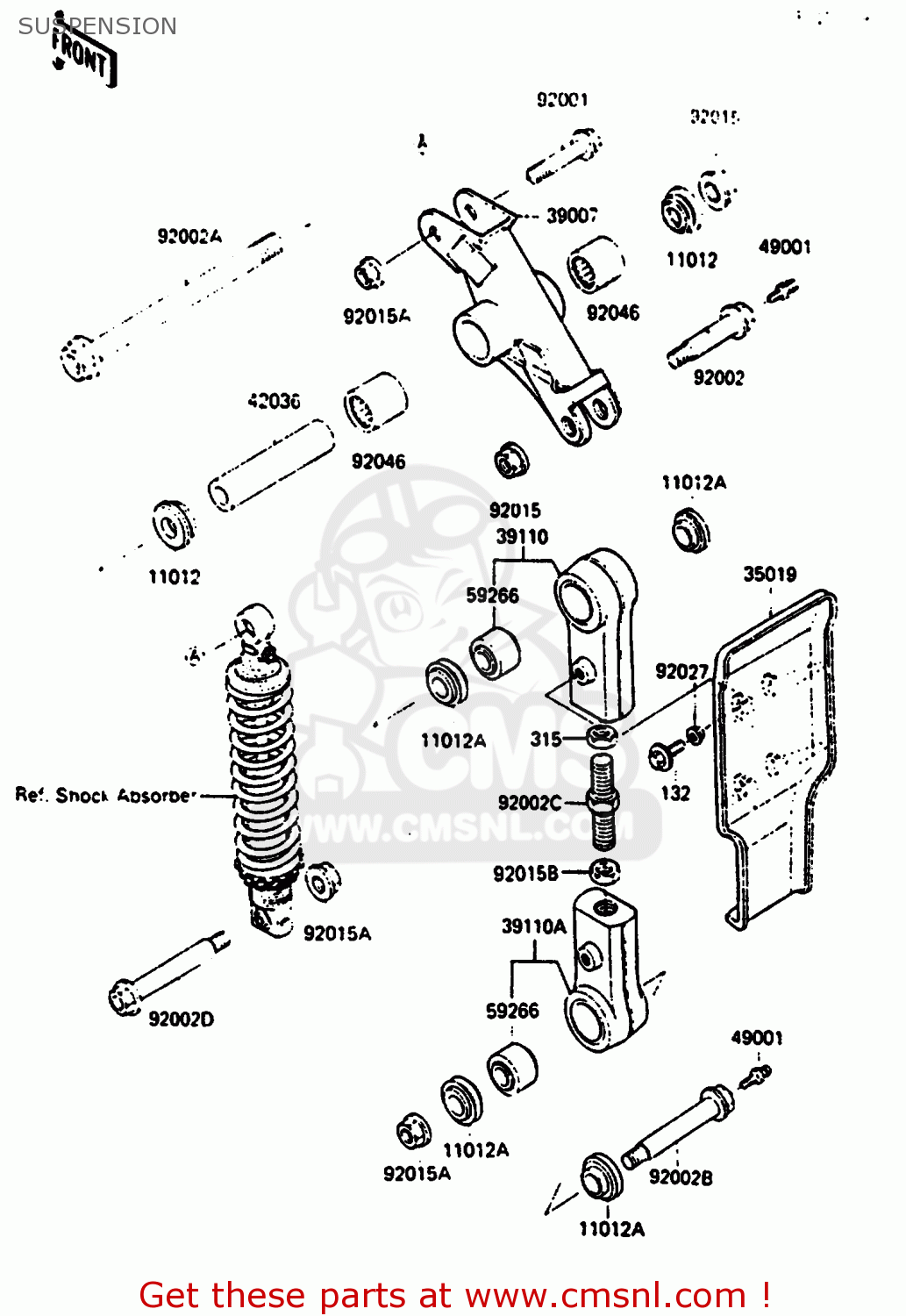 SUSPENSION KX500-B2 1986 EUROPE UK AL