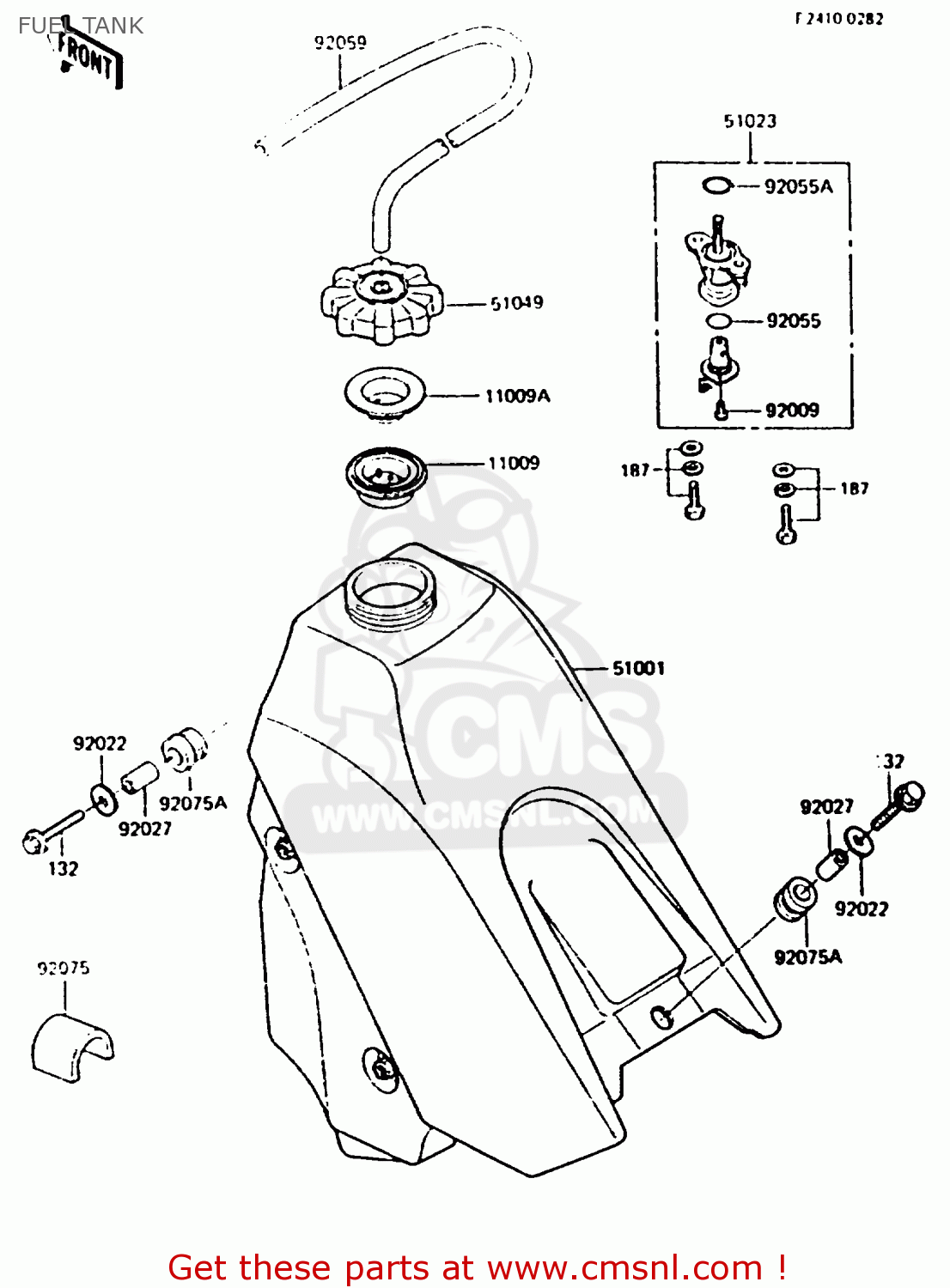 FUEL TANK KX500-B2 1986 EUROPE UK AL
