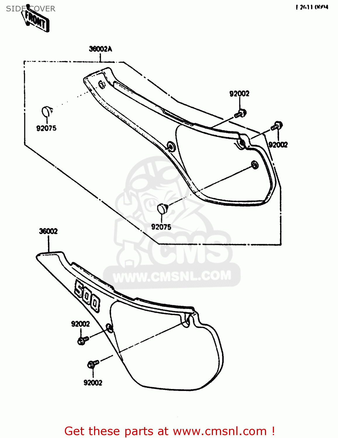 SIDE COVER KX500-B2 1986 EUROPE UK AL