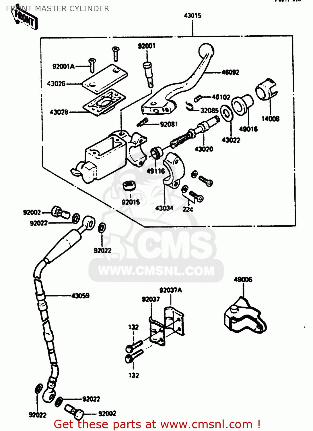 FRONT MASTER CYLINDER KX500-B2 1986 EUROPE UK AL