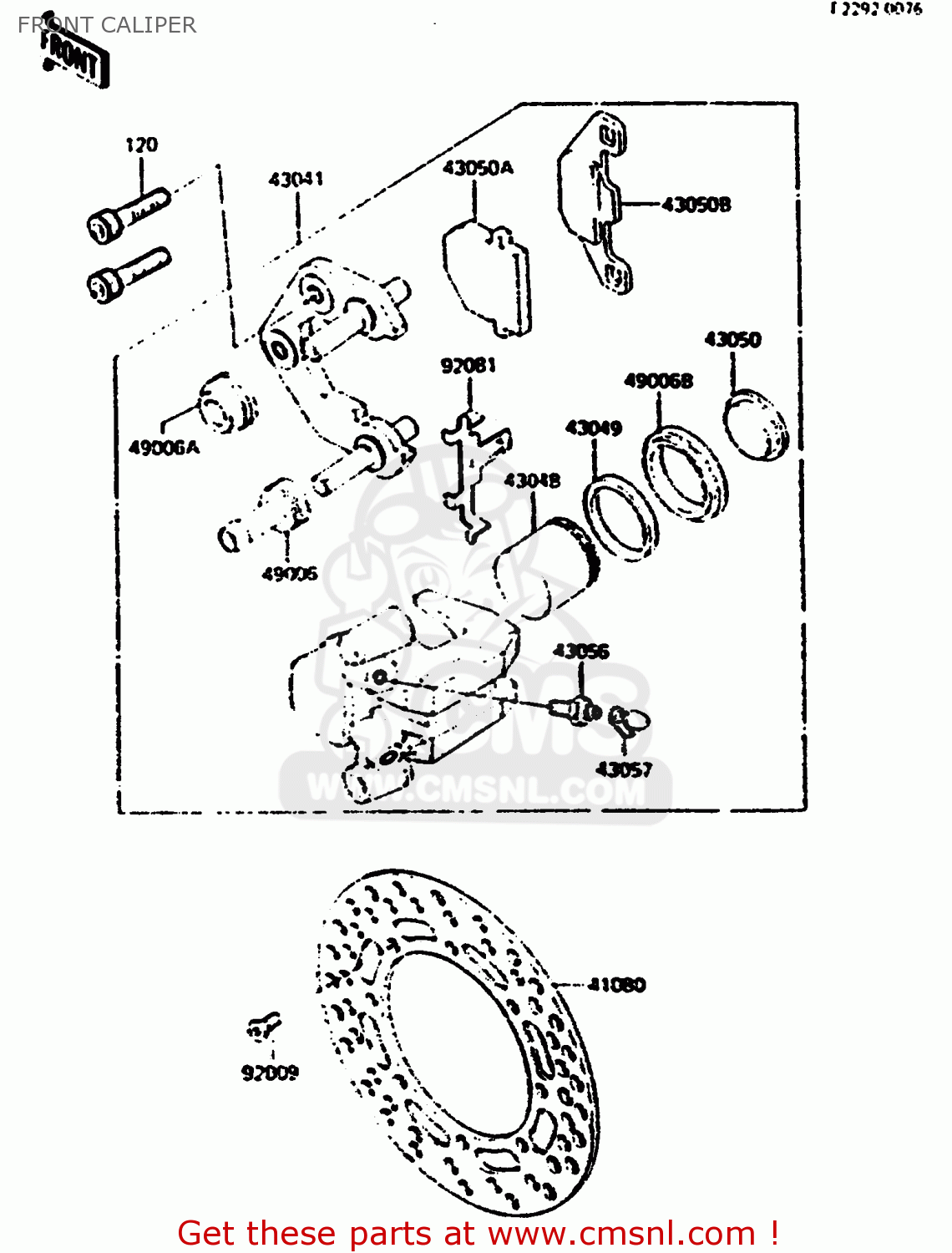 FRONT CALIPER KX500-B2 1986 EUROPE UK AL