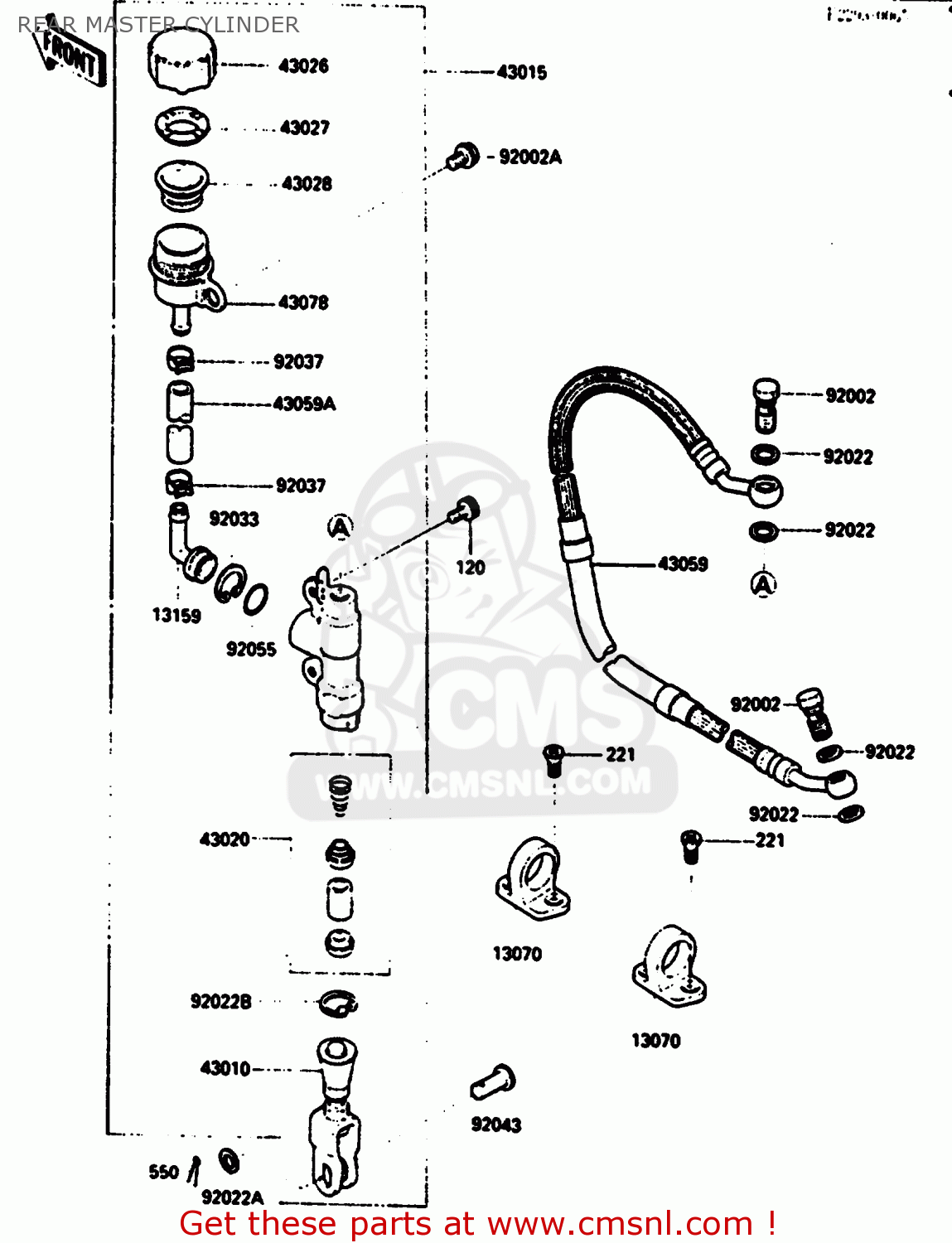 REAR MASTER CYLINDER KX500-B2 1986 EUROPE UK AL