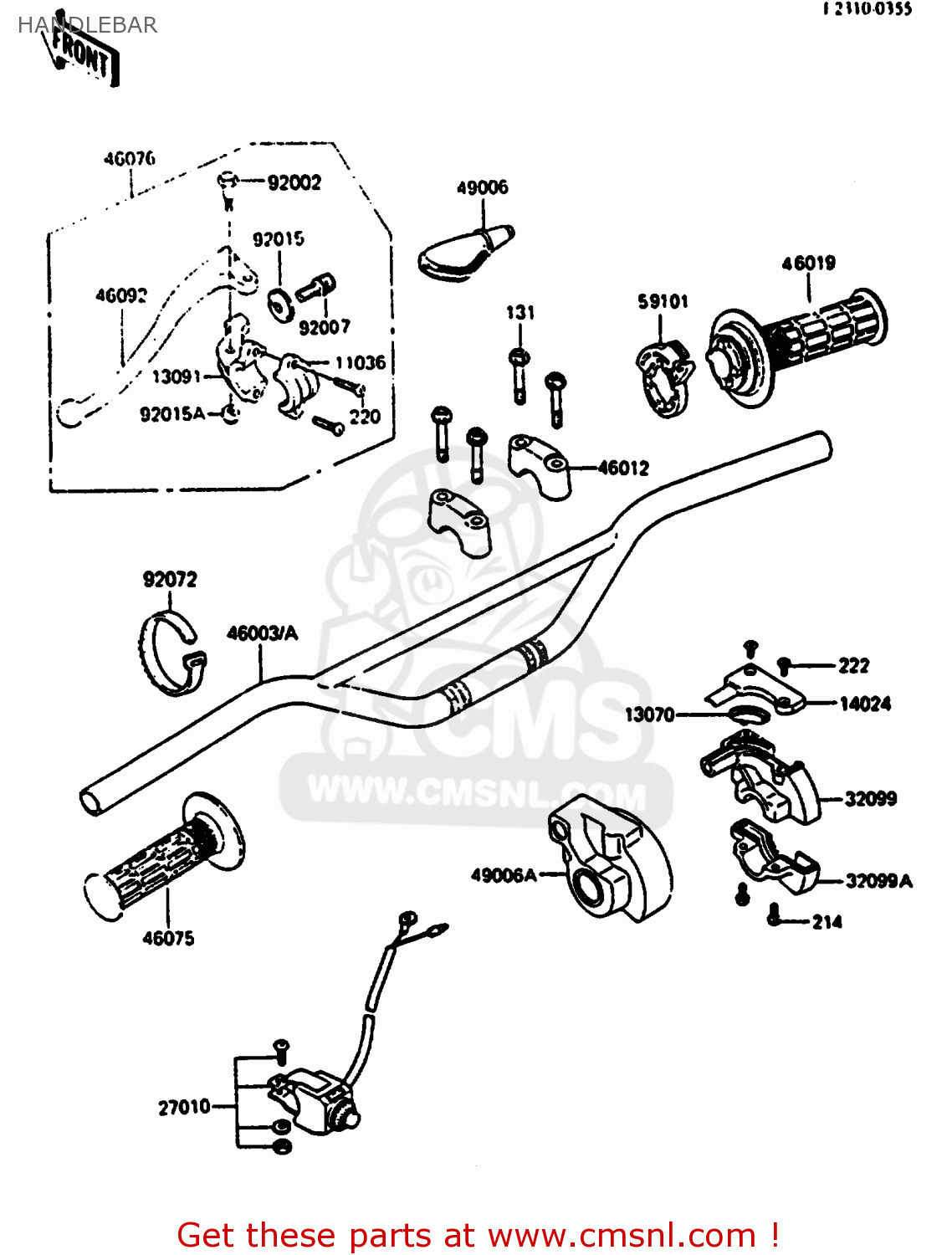 HANDLEBAR KX500-B2 1986 EUROPE UK AL