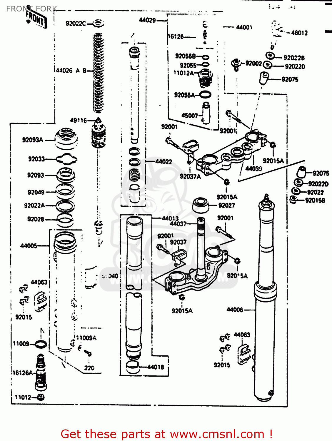 FRONT FORK KX500-B2 1986 EUROPE UK AL