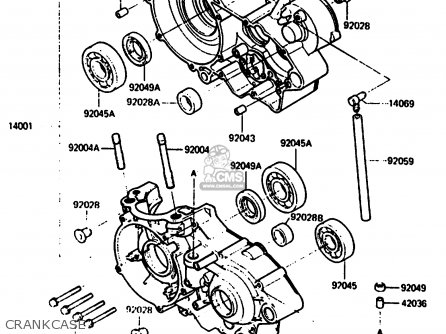 CRANKCASE - KX500-B2 1986 EUROPE UK AL