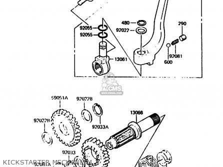 KICKSTARTER MECHANISM - KX500-B2 1986 EUROPE UK AL