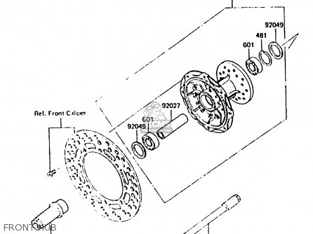 FRONT HUB - KX500-B2 1986 EUROPE UK AL