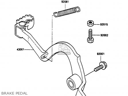 BRAKE PEDAL - KX500-B2 1986 EUROPE UK AL