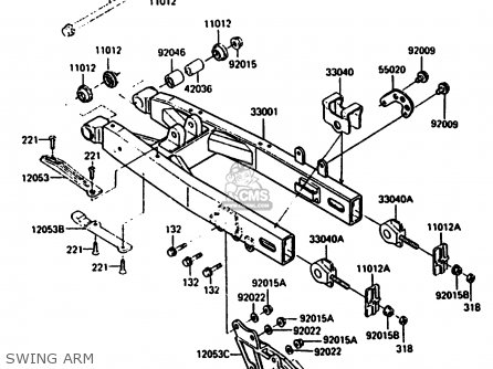 SWING ARM - KX500-B2 1986 EUROPE UK AL