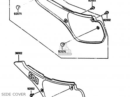 SIDE COVER - KX500-B2 1986 EUROPE UK AL