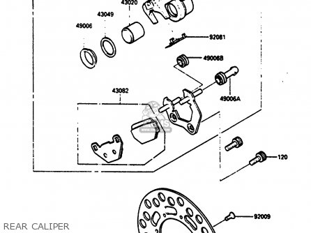 REAR CALIPER - KX500-B2 1986 EUROPE UK AL
