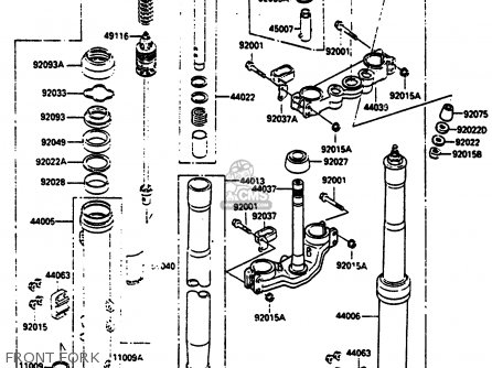 FRONT FORK - KX500-B2 1986 EUROPE UK AL