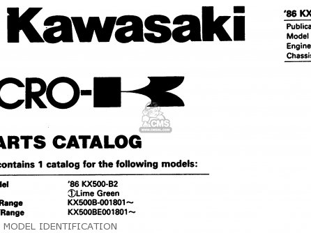 MODEL IDENTIFICATION - KX500-B2 1986 EUROPE UK AL