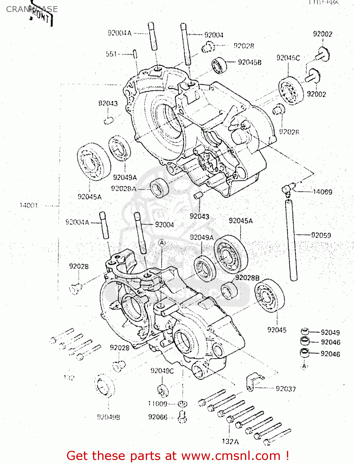CRANKCASE KX500-C1 1987 EUROPE UK AL