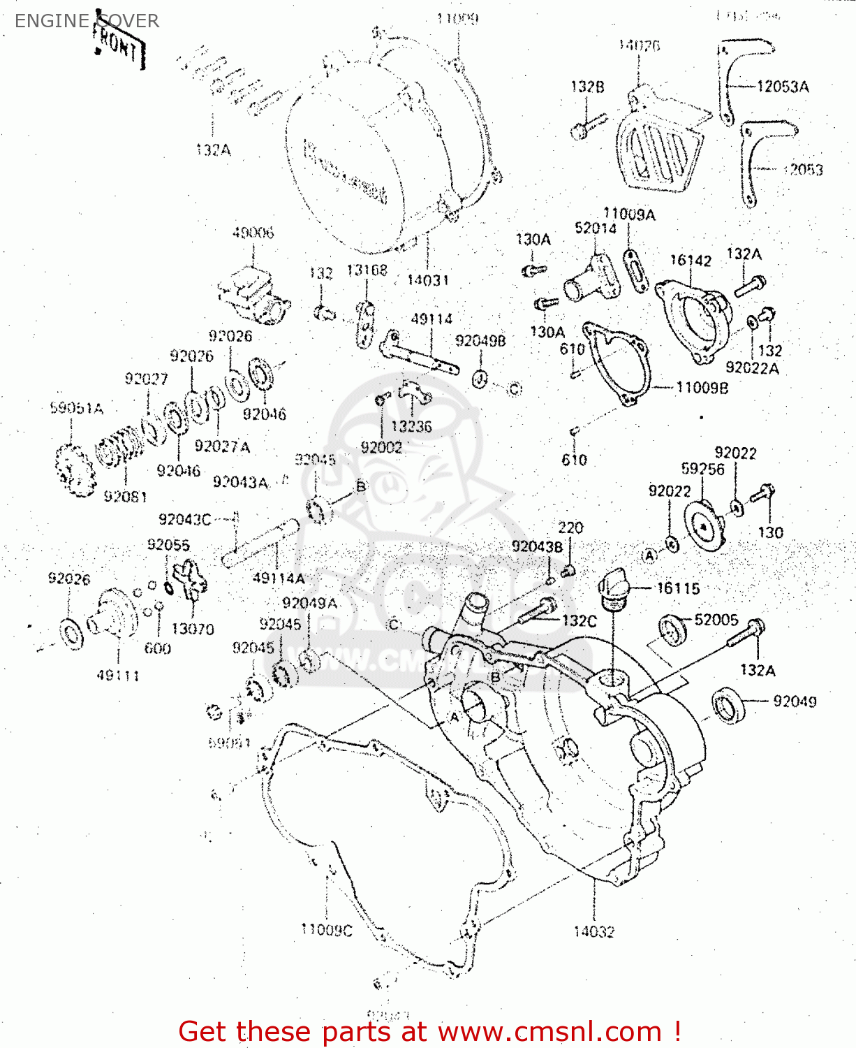 ENGINE COVER KX500-C1 1987 EUROPE UK AL