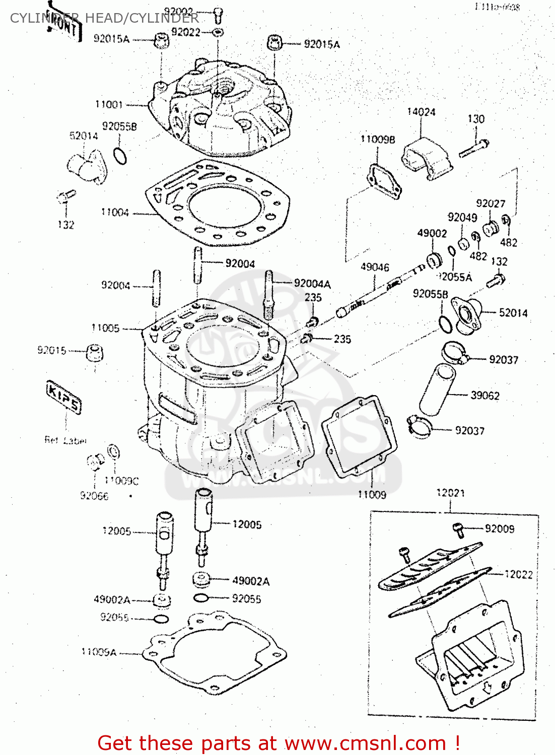 CYLINDER HEAD/CYLINDER KX500-C1 1987 EUROPE UK AL