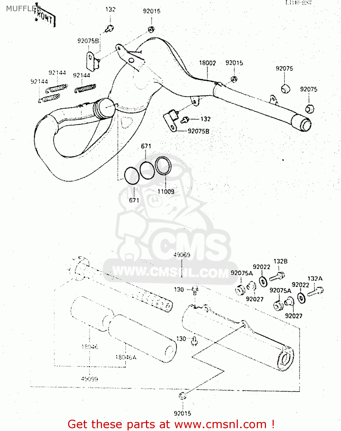MUFFLER KX500-C1 1987 EUROPE UK AL