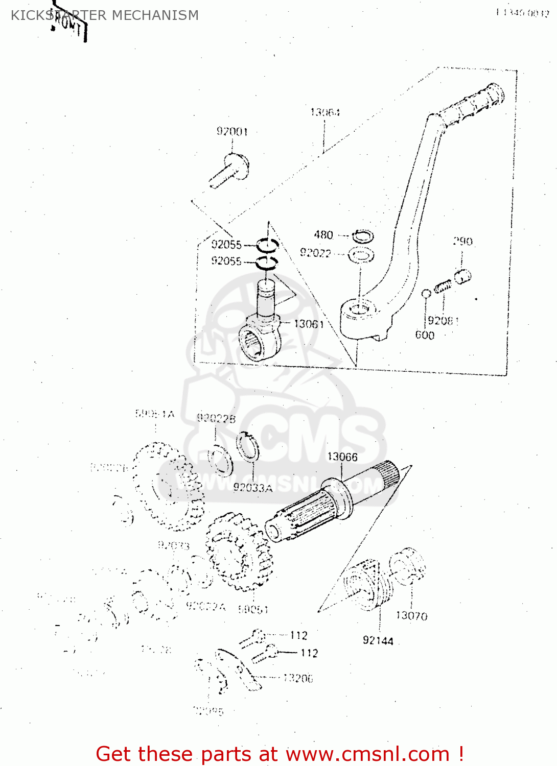 KICKSTARTER MECHANISM KX500-C1 1987 EUROPE UK AL