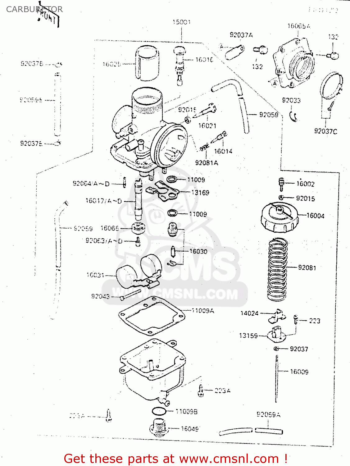 CARBURETOR KX500-C1 1987 EUROPE UK AL