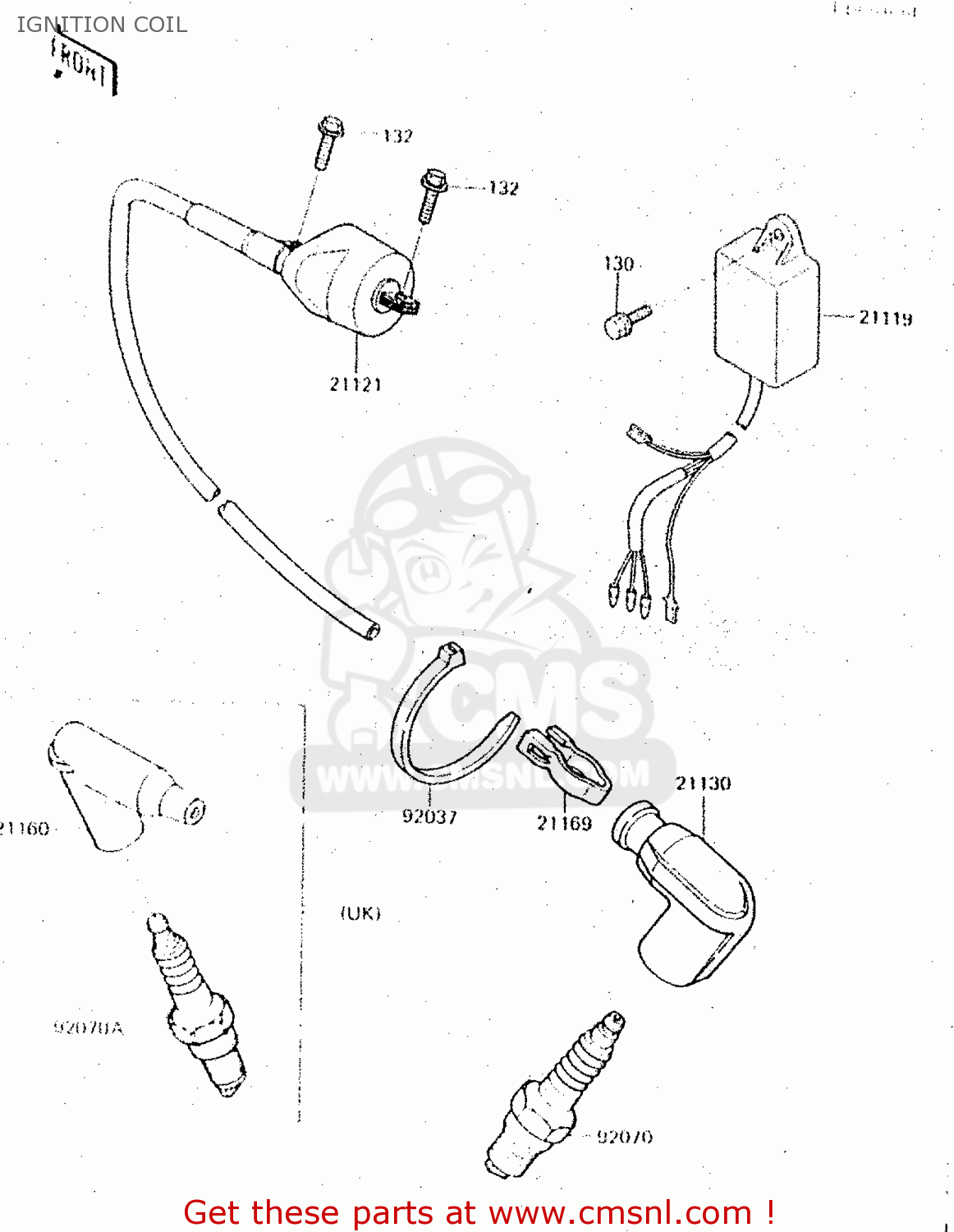 IGNITION COIL KX500-C1 1987 EUROPE UK AL