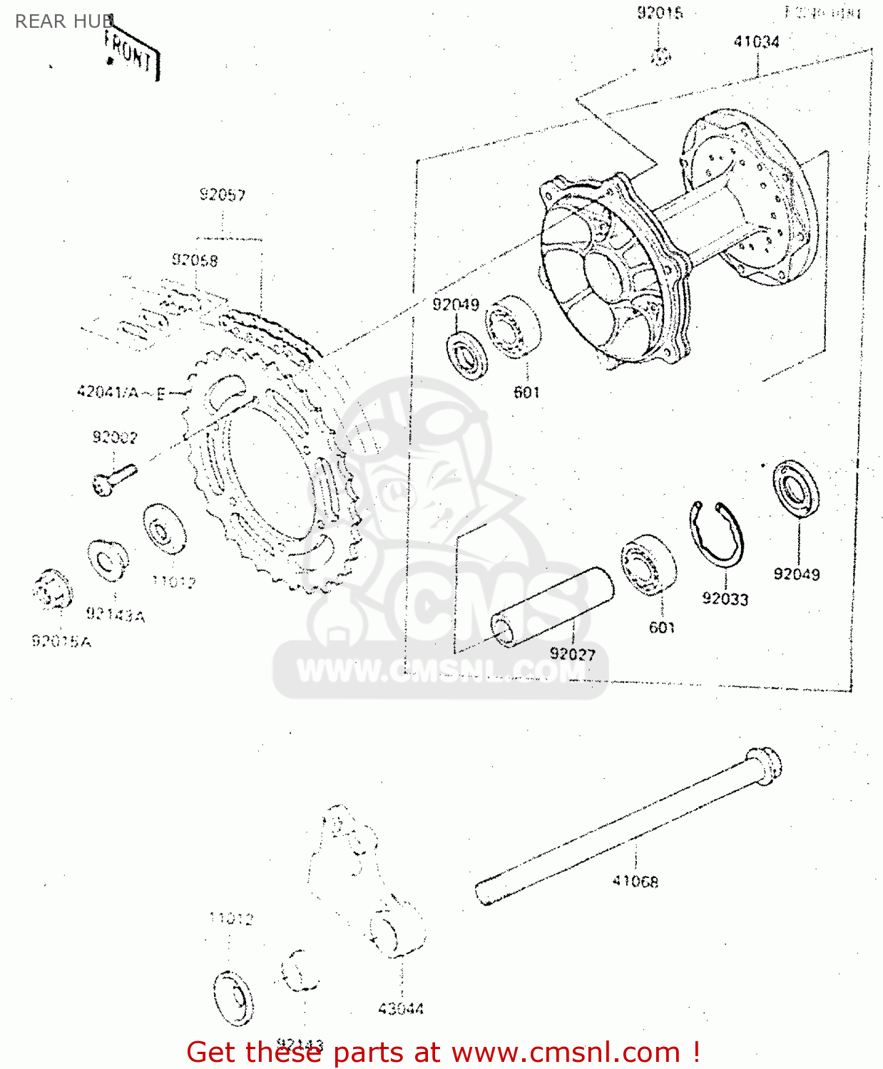 REAR HUB KX500-C1 1987 EUROPE UK AL