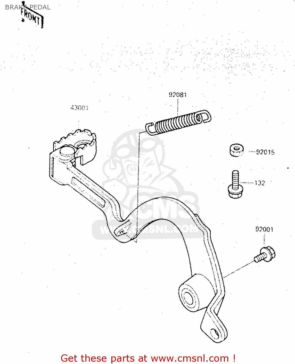 BRAKE PEDAL KX500-C1 1987 EUROPE UK AL