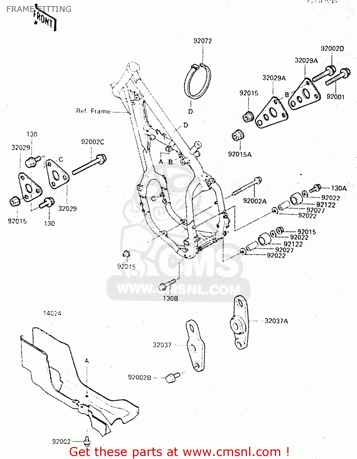 FRAME FITTING KX500-C1 1987 EUROPE UK AL