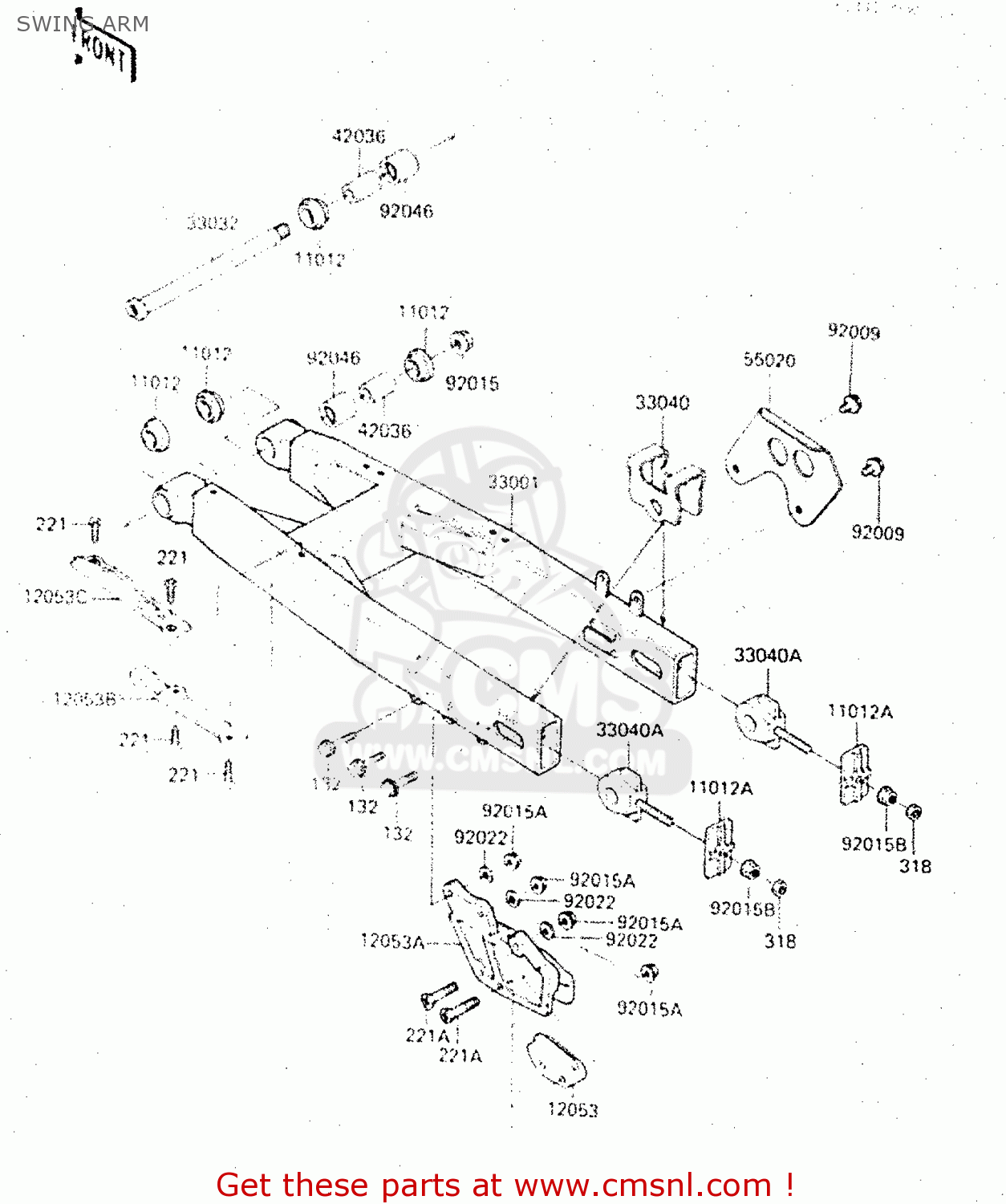 SWING ARM KX500-C1 1987 EUROPE UK AL