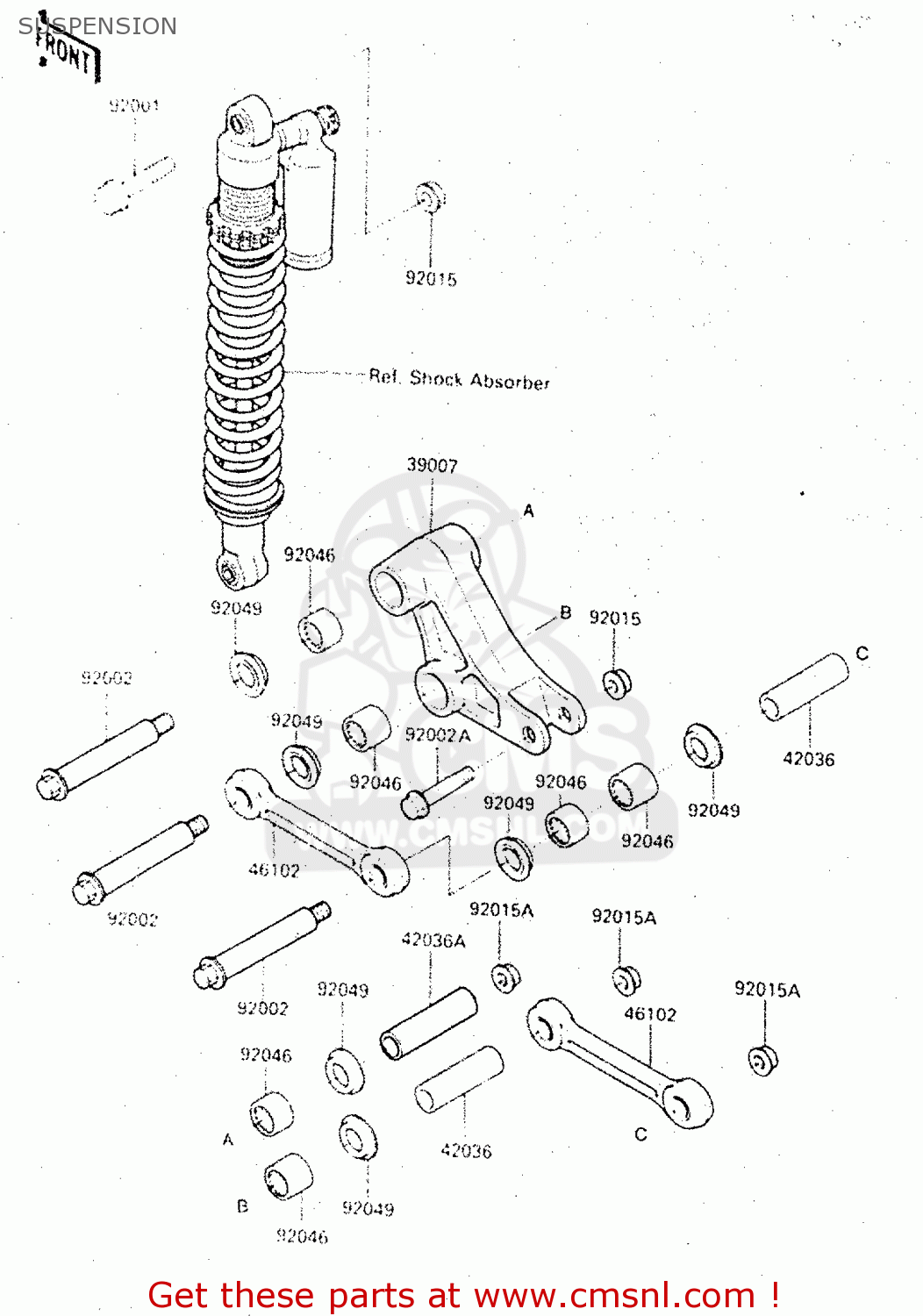 SUSPENSION KX500-C1 1987 EUROPE UK AL