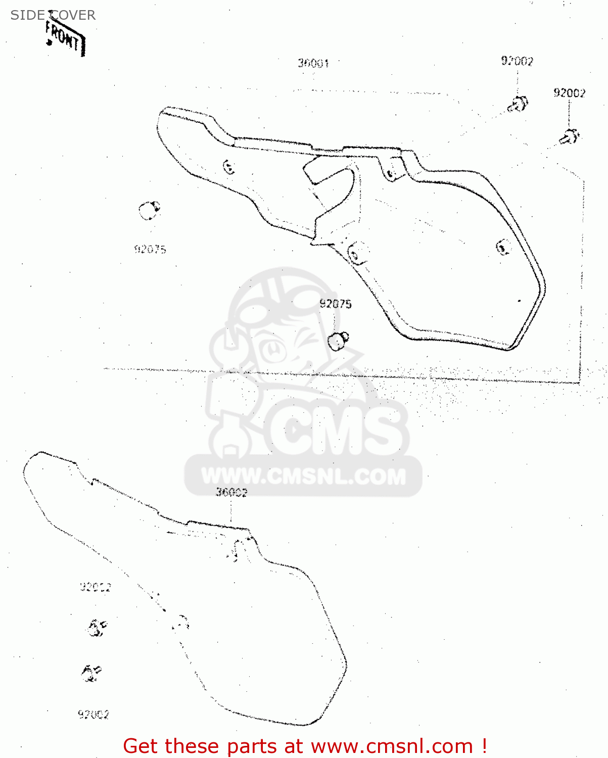 SIDE COVER KX500-C1 1987 EUROPE UK AL
