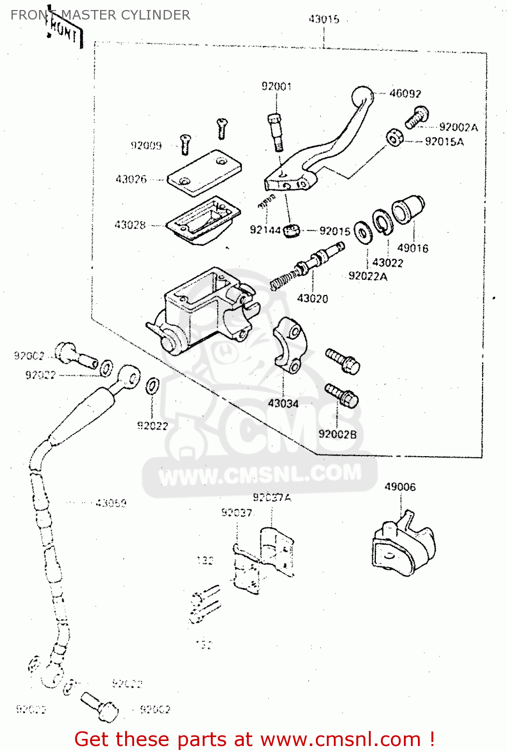 FRONT MASTER CYLINDER KX500-C1 1987 EUROPE UK AL