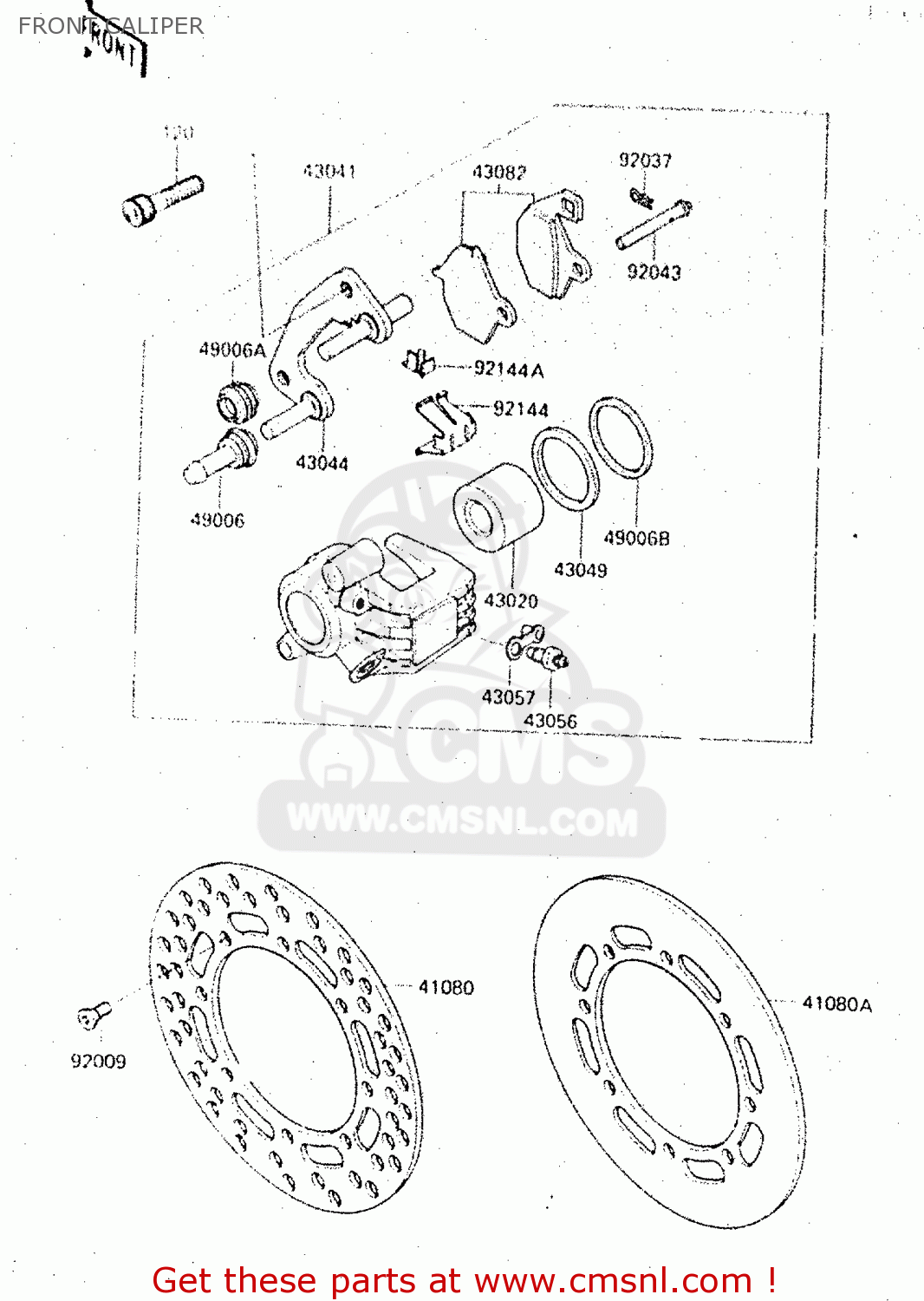 FRONT CALIPER KX500-C1 1987 EUROPE UK AL