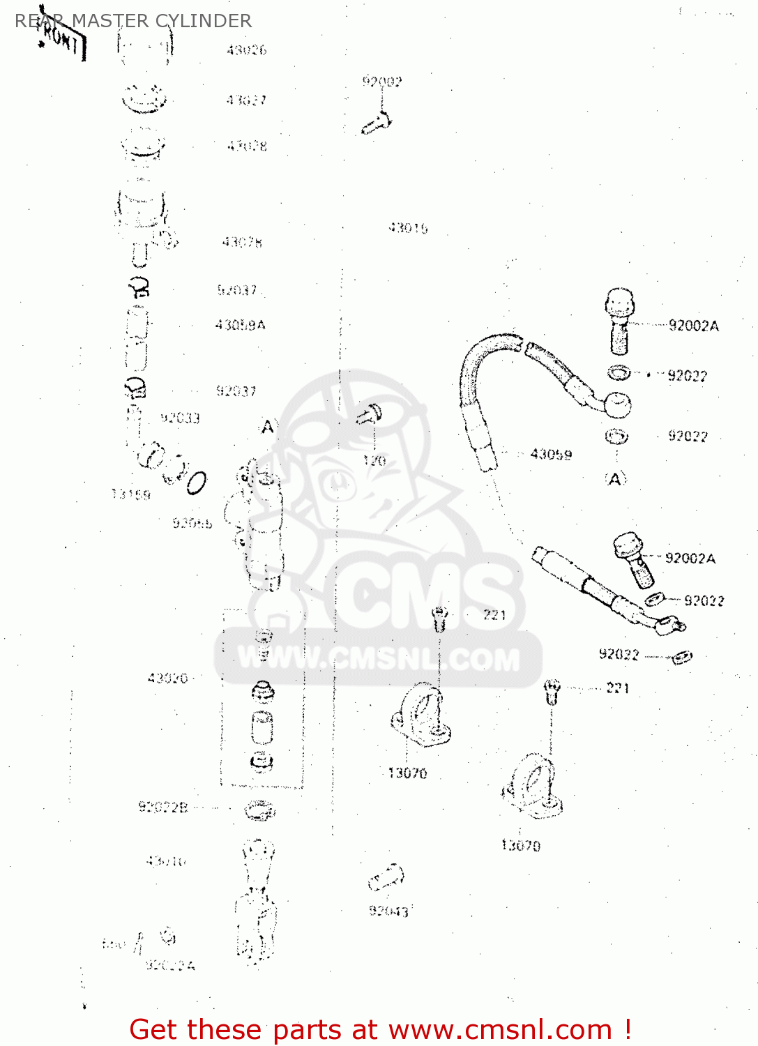 REAR MASTER CYLINDER KX500-C1 1987 EUROPE UK AL