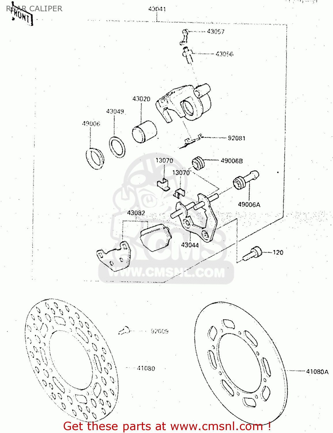 REAR CALIPER KX500-C1 1987 EUROPE UK AL