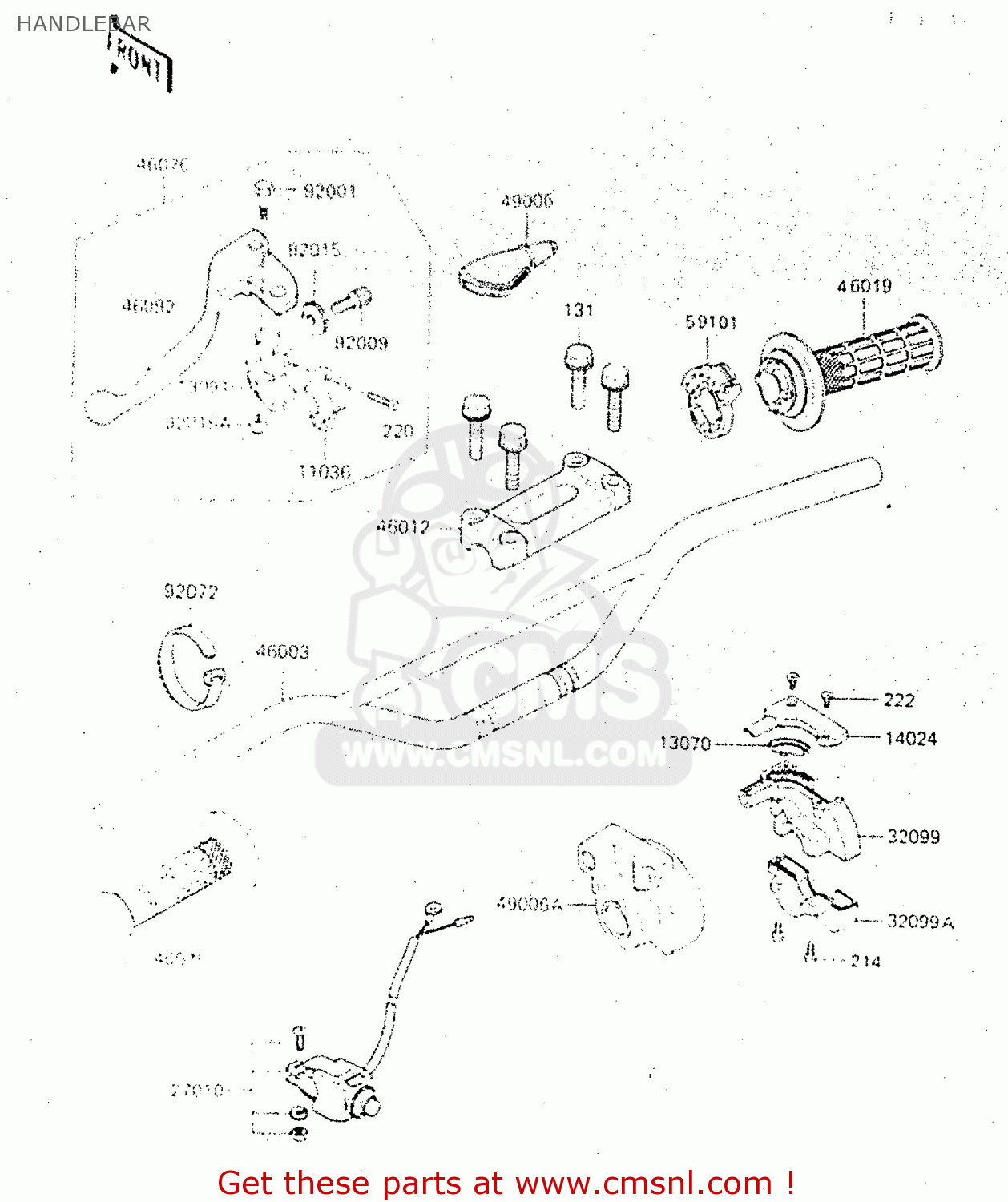 HANDLEBAR KX500-C1 1987 EUROPE UK AL