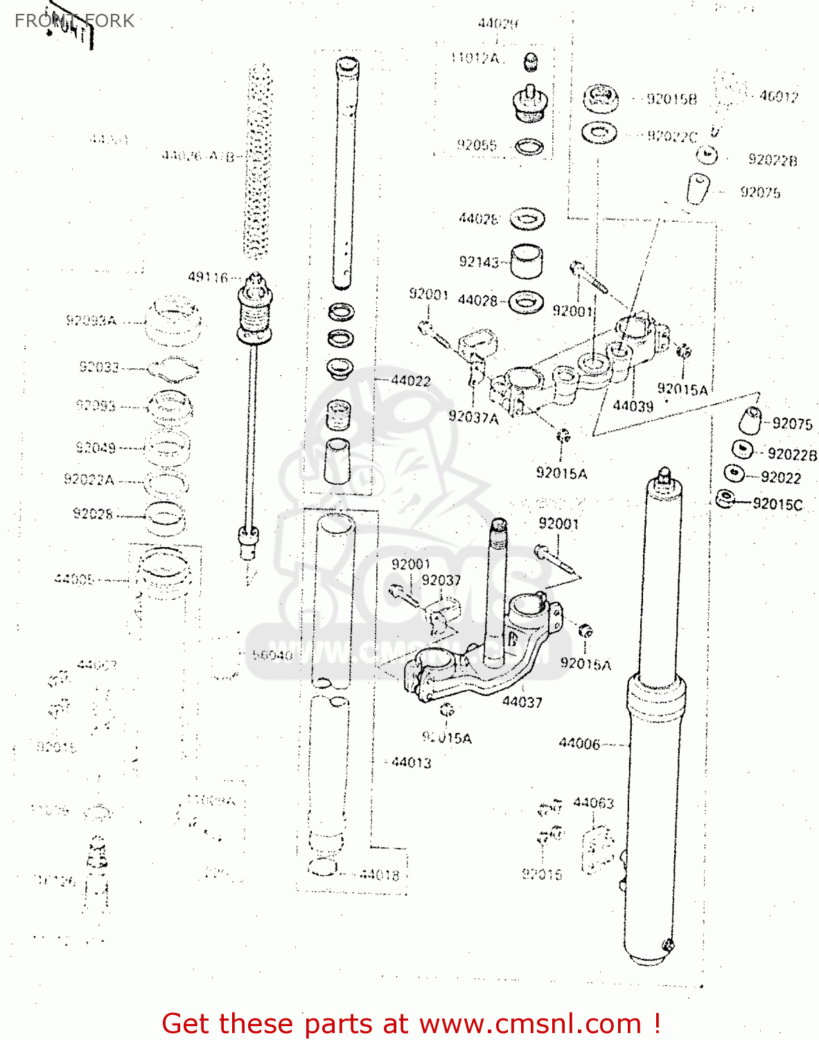 FRONT FORK KX500-C1 1987 EUROPE UK AL