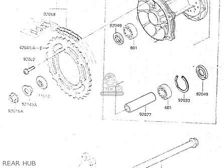 REAR HUB - KX500-C1 1987 EUROPE UK AL